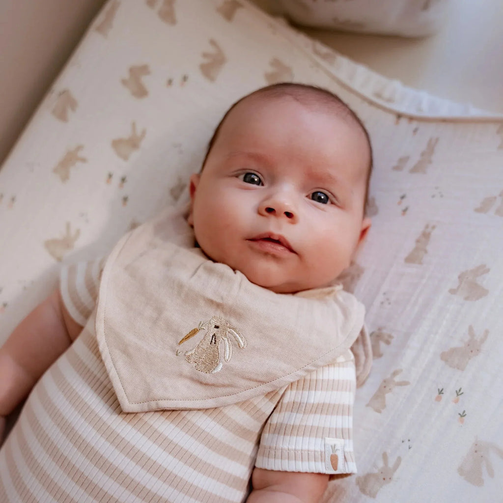 Wickelauflagenbezug - Weiß - Newborn Naturals - Baby Bunny