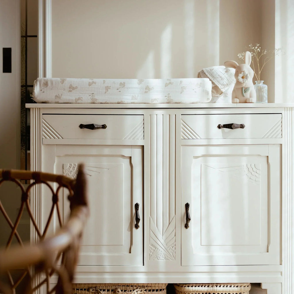Wickelauflagenbezug - Weiß - Newborn Naturals - Baby Bunny