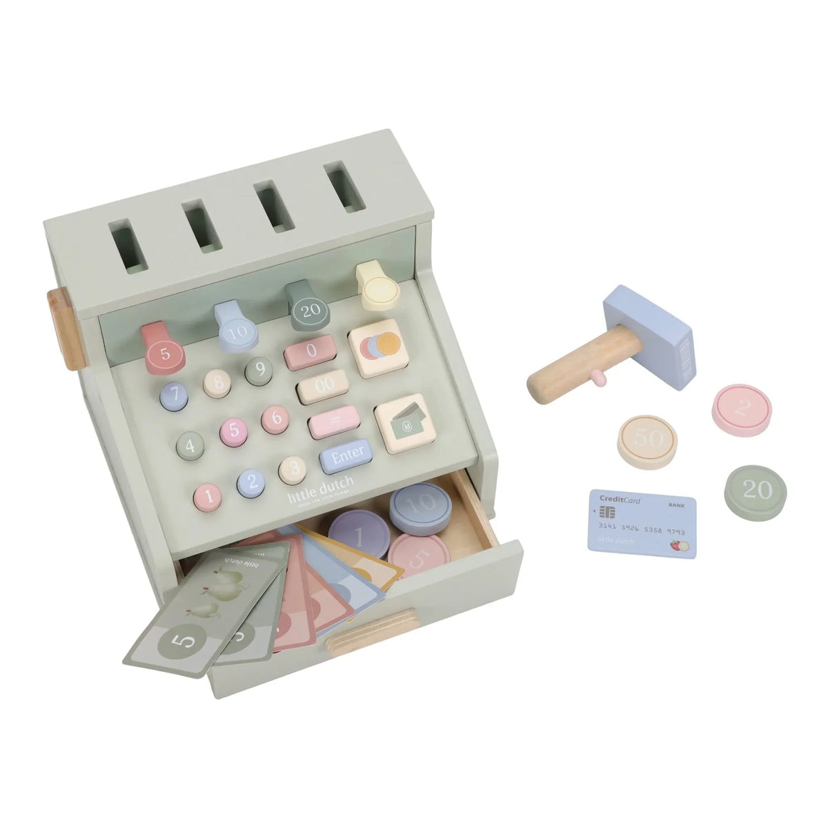 Wooden Cash Register - Green - Essentials