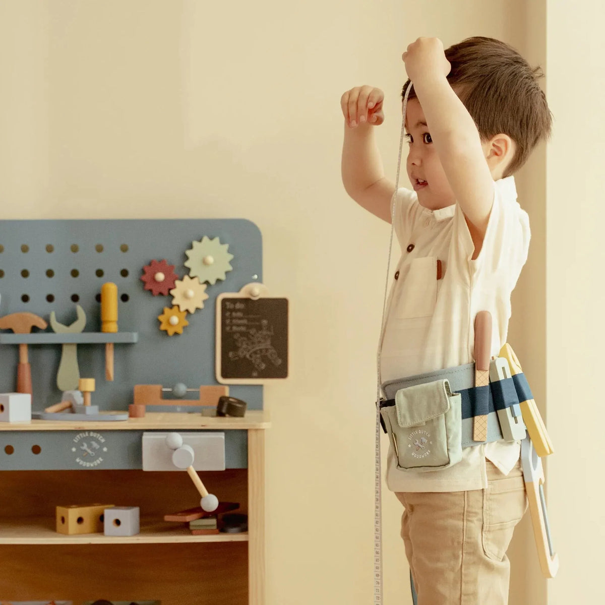 Wooden Tool Belt - Blue - Essentials