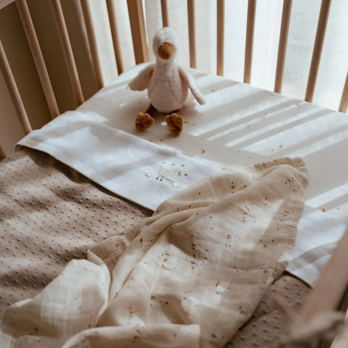 Hoeslaken Ledikant - Wit - Newborn Naturals - Little Goose