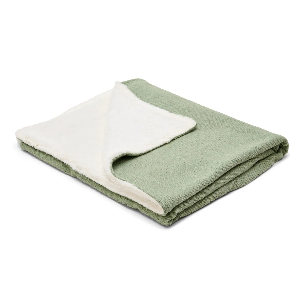Gebreid ledikantdeken - Fleece – Groen – Essentials